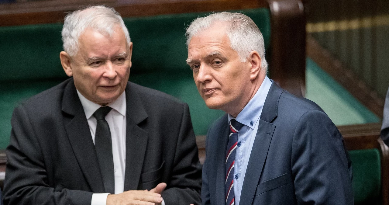 Prezes PiS Jarosław Kaczyński i wicepremier Jarosław Gowin 