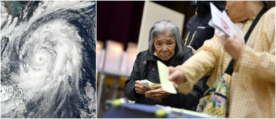 Ulewne deszcze i silny wiatr nękają Japonię, do której zbliża się tajfun Lan, opisywany przez Japońską Agencję Meteorologiczną jako "bardzo potężny i obszerny". Żywioł zbliża się do Japonii z południowego zachodu z prędkością 40 km/h, a towarzyszący mu wiatr osiąga w porywach nawet 216 km/h. Władze zaleciły dziesiątkom tysięcy ludzi ewakuację, odwołano setki lotów, są zakłócenia w kursowaniu pociągów. Pojawiły się obawy, że pogoda opóźni liczenie głosów oddanych w przedterminowych wyborach parlamentarnych.