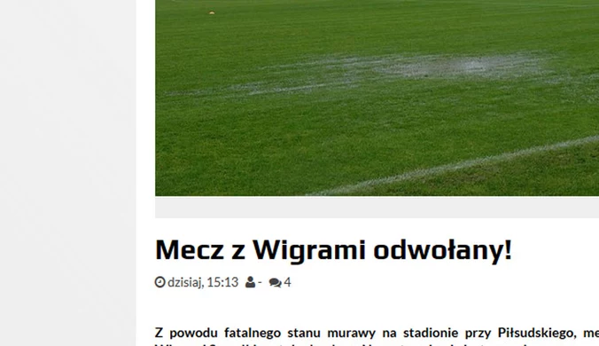 1. liga. Mecz Stomil Olsztyn - Wigry Suwałki odwołany