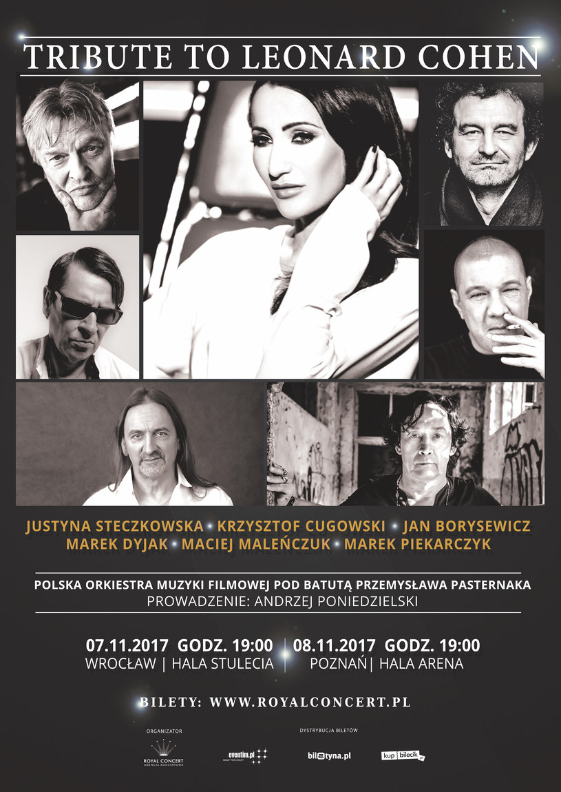 ​We wtorek, 7 listopada, w Hali Stulecia we Wrocławiu oraz dzień później w Hali Arena Poznań odbędzie się specjalny koncert poświęcony Leonardowi Cohenowi. Na scenie zaprezentują się znani polscy wykonawcy. 