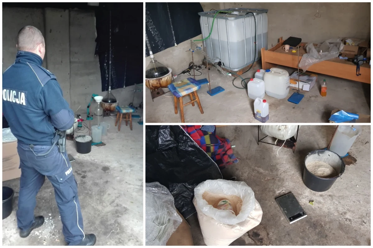 Sygnał z okolic Kalisza o możliwym nielegalnym podłączeniu do prądu pozwolił ujawnić minifabrykę amfetaminy. Policjanci ze Stawiszyna nie zastali energetycznego złodzieja, ale pod jego nieobecność w otwartym garażu znaleźli sprzęt laboratoryjny i środki do produkcji narkotyku.