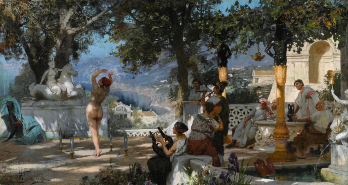 Ministerstwo Kultury próbuje zablokować sprzedaż wystawionego na aukcję w Londynie obrazu Henryka Siemiradzkiego "Taniec wśród mieczów". Dzieło znajduje się na liście polskich strat wojennych.