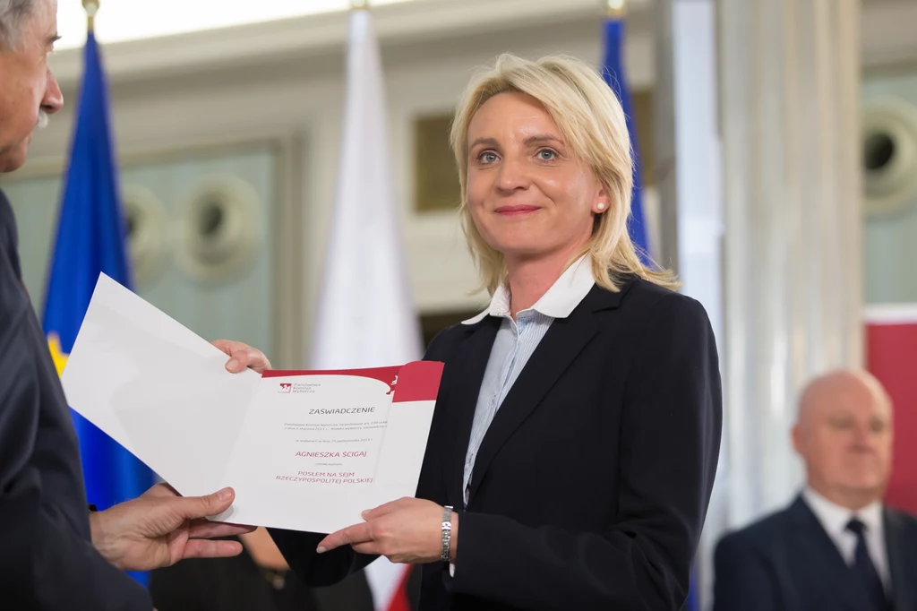 Agnieszka Ścigaj na uroczystości przekazania nominacji PKW nowo wybranym posłom