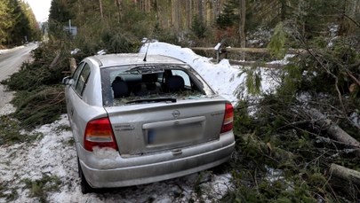 Silny wiatr i śnieg przyczyną sporych kłopotów na południu Polski