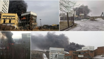 Czarny dym nad Katowicami. Płonął budynek byłej kopalni Boże Dary