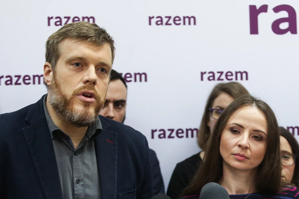 Przedstawiciele partii Razem Adrian Zandberg i Agnieszka Dziemianowicz-Bąk