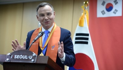 Prezydent Andrzej Duda w strefie zdemilitaryzowanej w Korei Płd. 