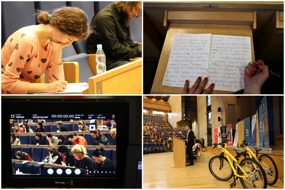 Kilkaset osób zmierzyło się w sobotę w Auditorium Maximum UJ z arcytrudnym, organizowanym już po raz czwarty Dyktandem Krakowskim. Po raz pierwszy w tym roku - obok dyktanda dla profesjonalistów - przygotowano też ortograficzne wyzwanie dla dzieci. Poniżej publikujemy treść dyktanda, tak aby każdy mógł sprawdzić swoją znajomość ortografii i języka ojczystego.  