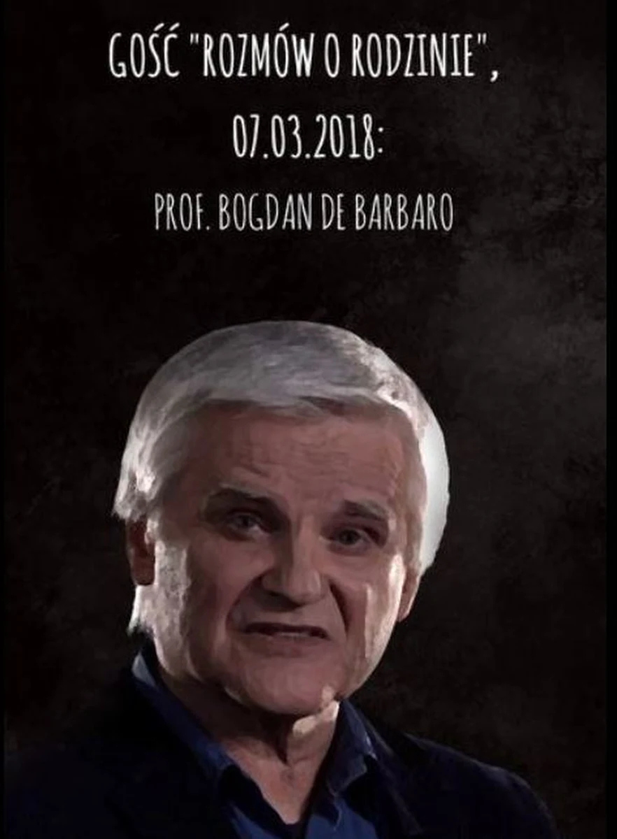 Lekarz psychiatra i terapeuta, profesor nauk medycznych, profesor zwyczajny Uniwersytet Jagiellońskiego. Prof. Bogdan de Barbaro będzie gościem krakowskich "Rozmów o Człowieku". Początek spotkania w środę 7 marca w dużej auli gmachu PAU przy ul. Sławkowskiej 17. 