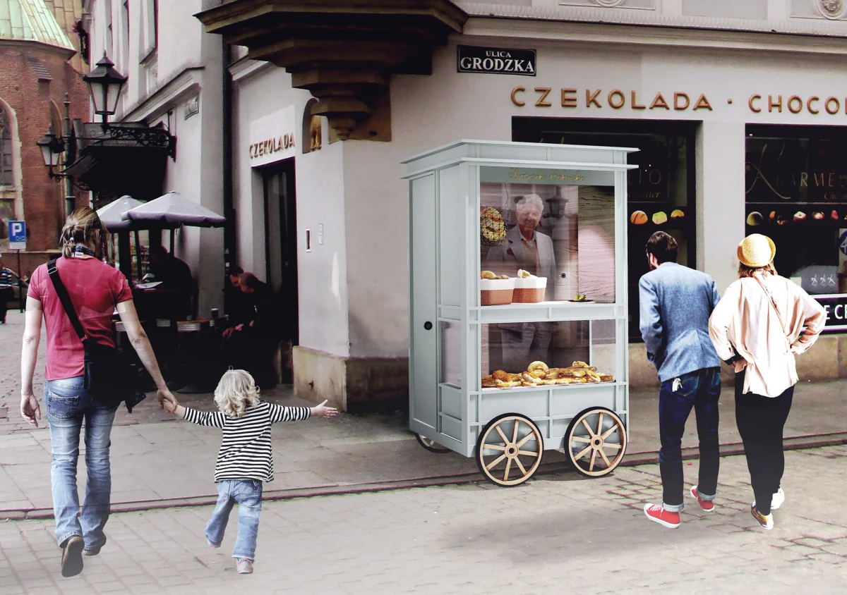Obecne są już stare i nieestetyczne, będą nowe: praktyczne i przyjemne dla oka! Kraków planuje wprowadzenie nowych wózków do sprzedaży obwarzanków i pamiątek: w drugim etapie konkursu ogłoszonego przez urząd miasta znalazło się pięć projektów. Zobaczcie!