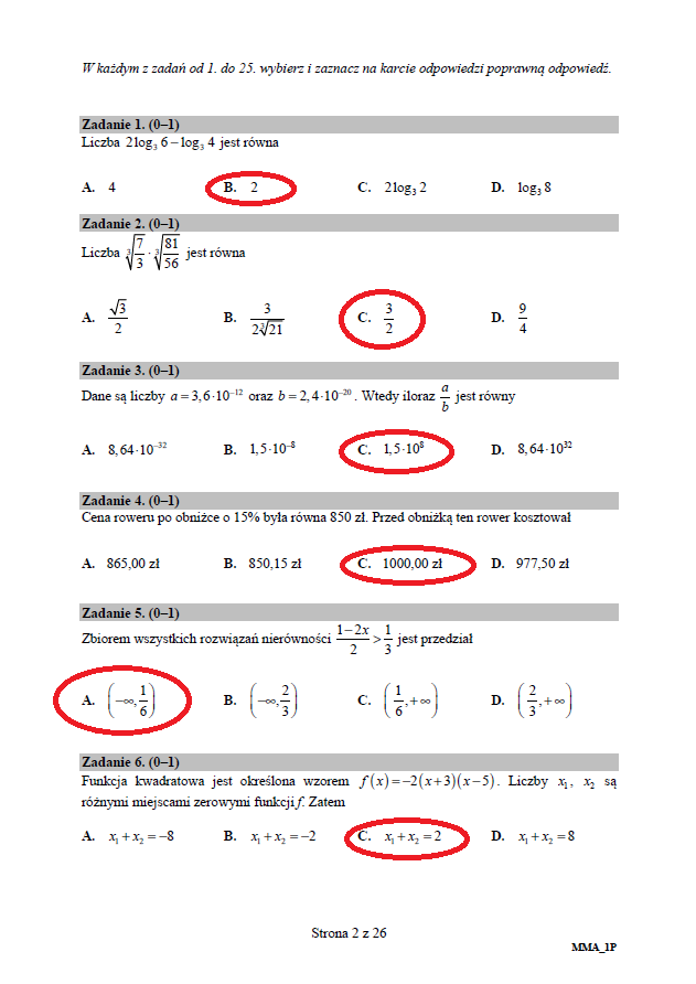 Matura Matematyka Odpowiedzi I Arkusz Cke Z Zadaniami Poziom My XXX
