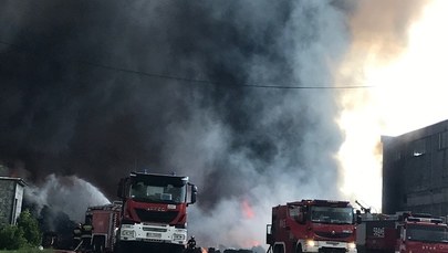 Ogromny pożar składowiska odpadów w Zgierzu. Strażacy w akcji