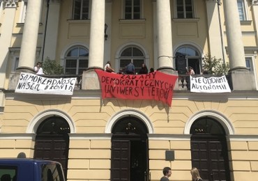 Protest studentów i pracowników Uniwersytetu Warszawskiego. Nie chcą tzw. ustawy Gowina