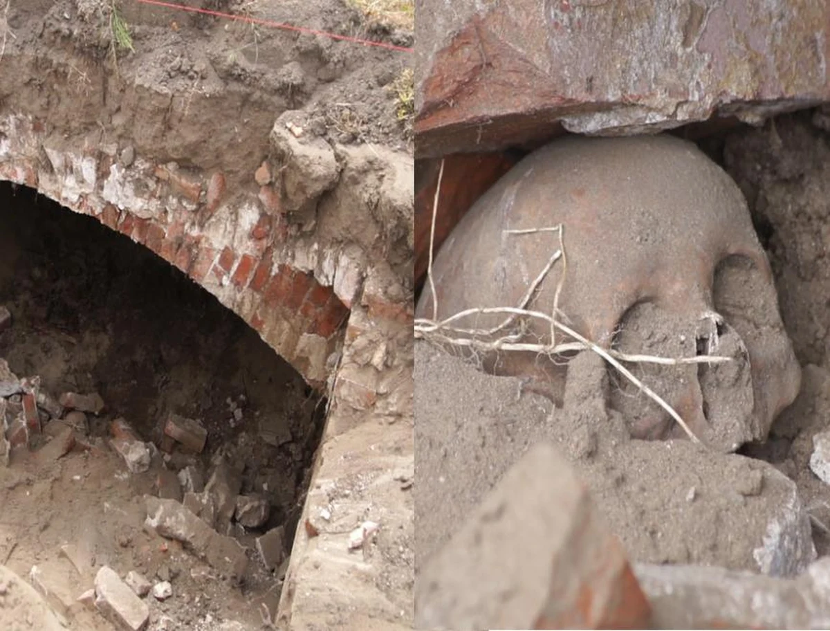 Pozostałości krypty sprzed prawie 200 lat odnaleziono przypadkiem na cmentarzu w Grzmiącej pod Szczecinkiem w Zachodniopomorskiem. Teraz archeolodzy sprawdzą, co kryje.