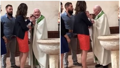 Ksiądz w trakcie chrztu spoliczkował płaczące dziecko. Szokujące nagranie