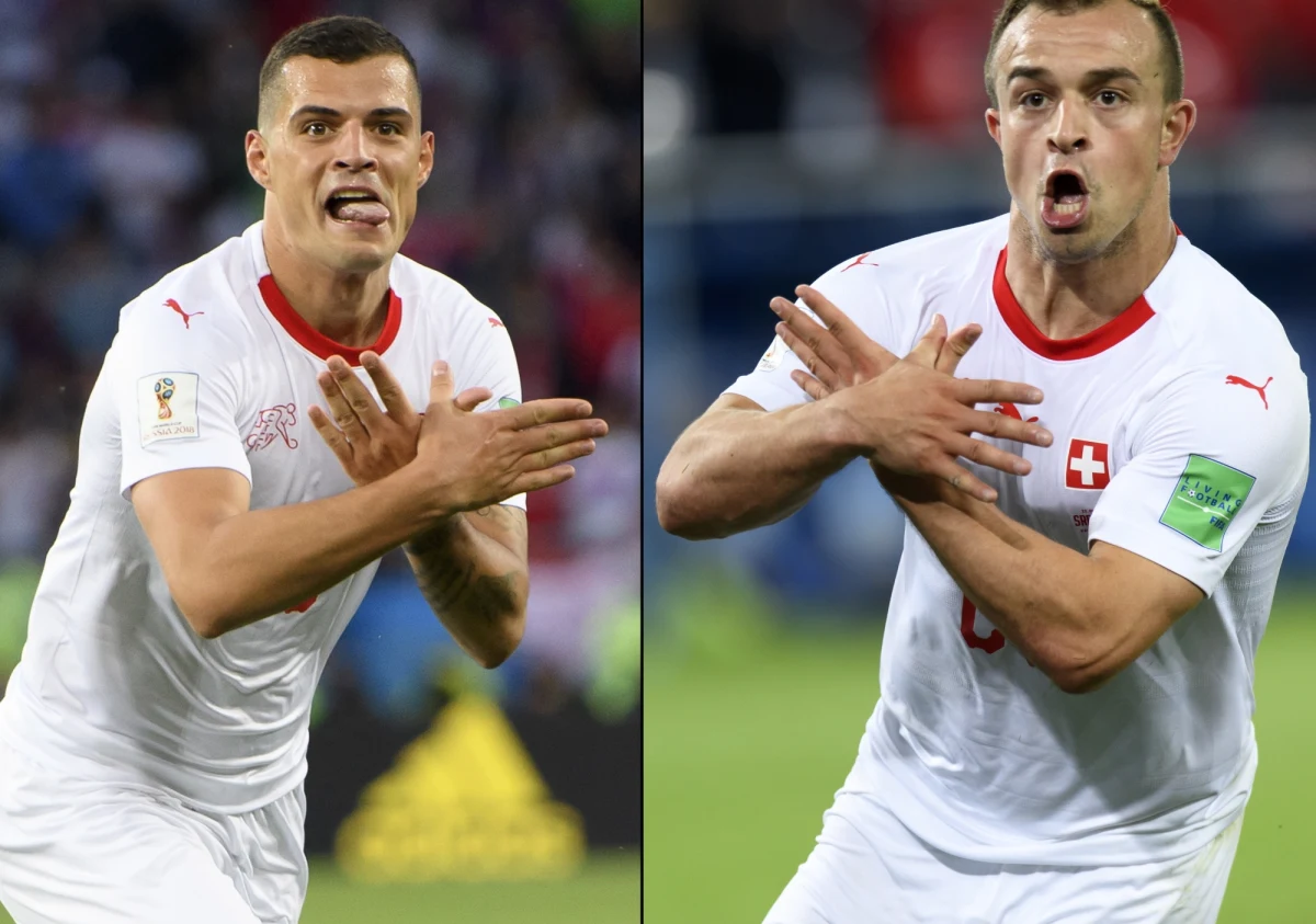Granit Xhaka. Xherdan Shaqiri Stephan Lichsteiner unikną kary zawieszenia za polityczne gesty, które wykonywali podczas meczu Szwajcarii z Serbią. Piłkarze po strzelonych bramkach pokazywali w kierunku kibiców symbol dwugłowego orła, który nawiązuje do tego znajdującego się na albańskiej fladze.