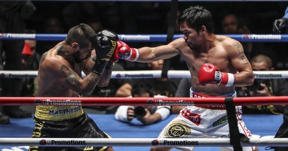 ​Filipińczyk Manny Pacquiao wywalczył mistrzostwo świata wagi półśredniej federacji WBA. Słynny bokser pokonał w Kuala Lumpur przez techniczny nokaut w siódmej rundzie broniącego tytułu Argentyńczyka Lucasa Matthysse.