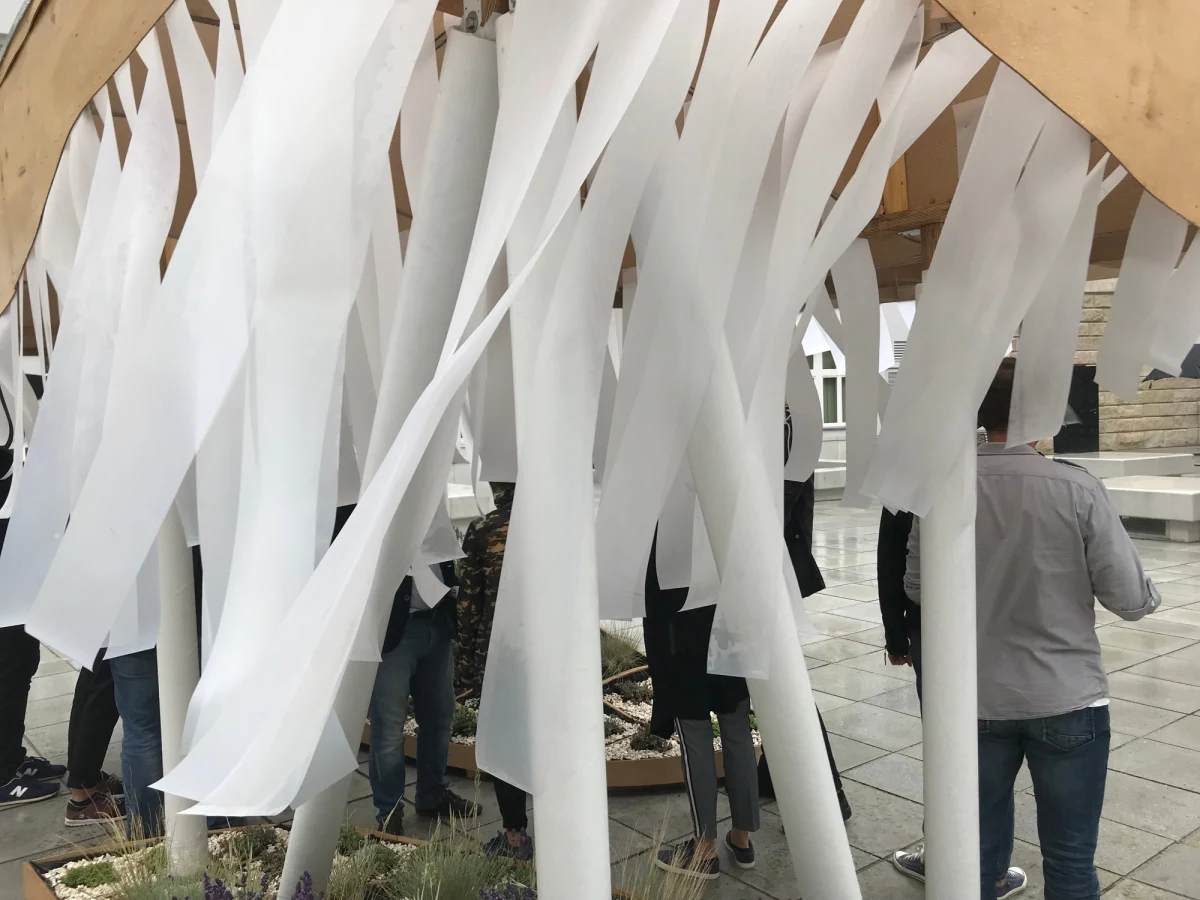 Zbudowany głównie z tektury pawilon poświęcony pamięci Zbigniewa Herberta stanął na dziedzińcu Politechniki Wrocławskiej. Dla żaków to finałowy sprawdzian warsztatów, dla każdego okazja, by przypomnieć sobie twórczość poety. Nietypowa konstrukcja postoi tak długo, jak wytrzyma zmienne warunki atmosferyczne. 