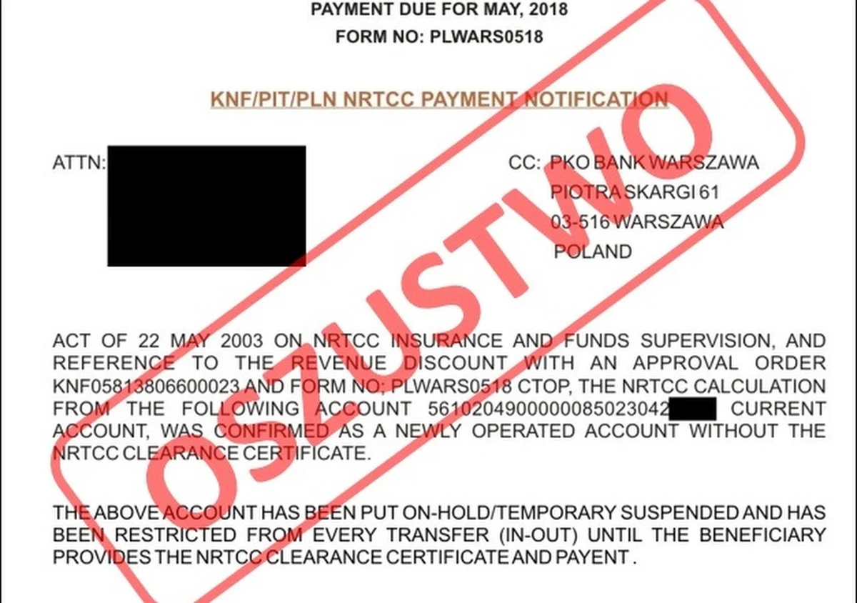 Do wielu firm trafiają listy, w których przestępcy domagają się pieniędzy. Podpierają się przy tym autorytetem największych instytucji finansowych. Oszuści podają się za Komisję Nadzoru Finansowego i bank PKO BP.