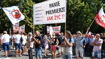 Sadownicy protestują w Warszawie. "Będziesz pan pracował za 35 groszy za kilogram?"