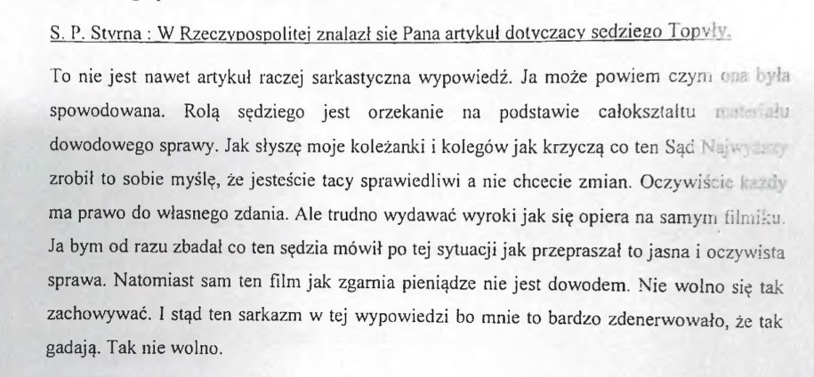 /Fragment protokołu przesłuchania /