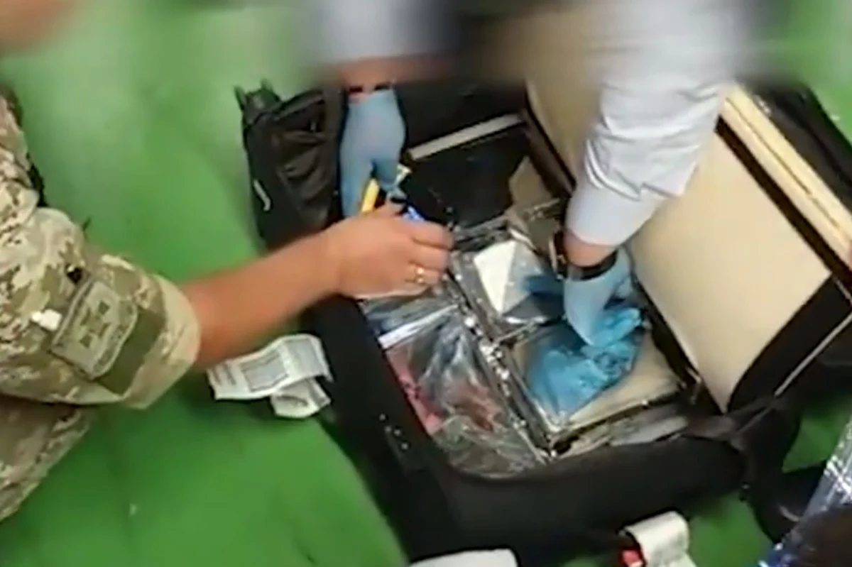 Podczas kontroli bagażu lecącego tranzytem przez Kijów z Warszawy do Tel Awiwu szkolony do wykrywania narkotyków pies zareagował na walizkę, w której funkcjonariusze służby granicznej odkryli pakiety z białą substancją. Było w nich 5,4 kg kokainy.