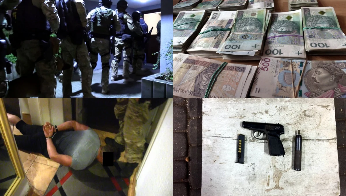 Centralne Biuro Śledcze Policji zatrzymało w Warszawie i okolicach 26 osób związanych z grupą ożarowską. Kolejnych 19 zostało doprowadzonych z aresztów śledczych. Wśród podejrzanych jest Piotr S."Sajur" i jego żona Justyna S. Grupa miała wprowadzić na rynek narkotyki warte 13 mln zł.