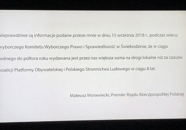 Morawiecki sprostował wypowiedź o drogach