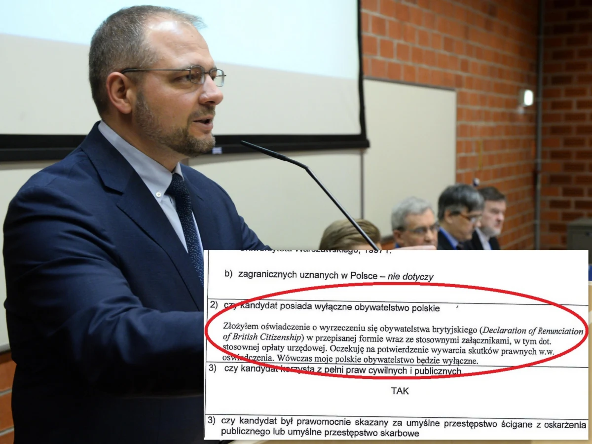 Aleksander Stępkowski, który wczoraj nie został powołany na sędziego Sądu Najwyższego, doskonale wiedział, że nie może nim zostać, bo wciąż ma dwa obywatelstwa. Istnieje dokument, w którym sam Stępkowski oświadcza, że dopiero czeka na potwierdzenie, iż zrzekł się brytyjskiego obywatelstwa. 