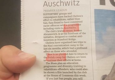 Zamiast grzywny "wycieczka" kibiców do Auschwitz. Przy okazji media mówią o "polskim obozie"