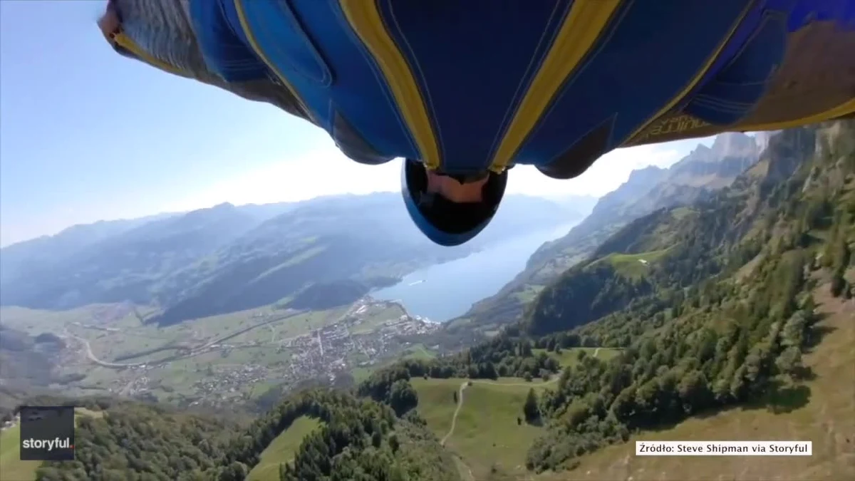 Amerykanin Steve Shipma przeleciał nad alpejskimi szczytami w Szwajcarii w kombinezonie nazywanym wingsuit.  Pędził ok. 180 km/h. Miejsce, z którego wyskoczył, nazywane jest "śmiertelnym zauroczeniem". Różnica wysokości pomiędzy punktem skoku i lądowania wyniosła ponad 1650 metrów.