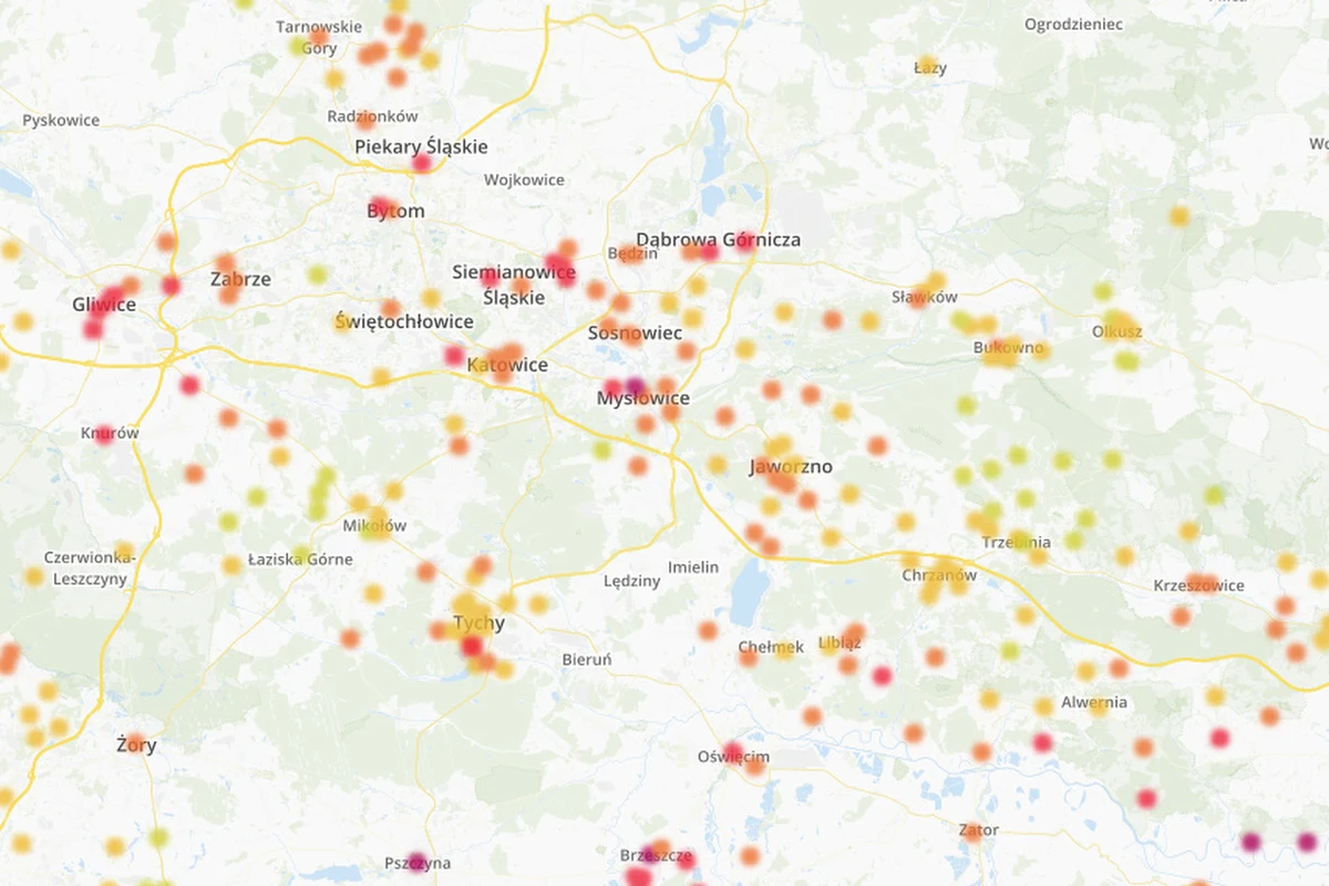Źle oddycha się na południu województwa. Normy przekroczone są m.in. w Psczynie, Rybniku i Mysłowicach.