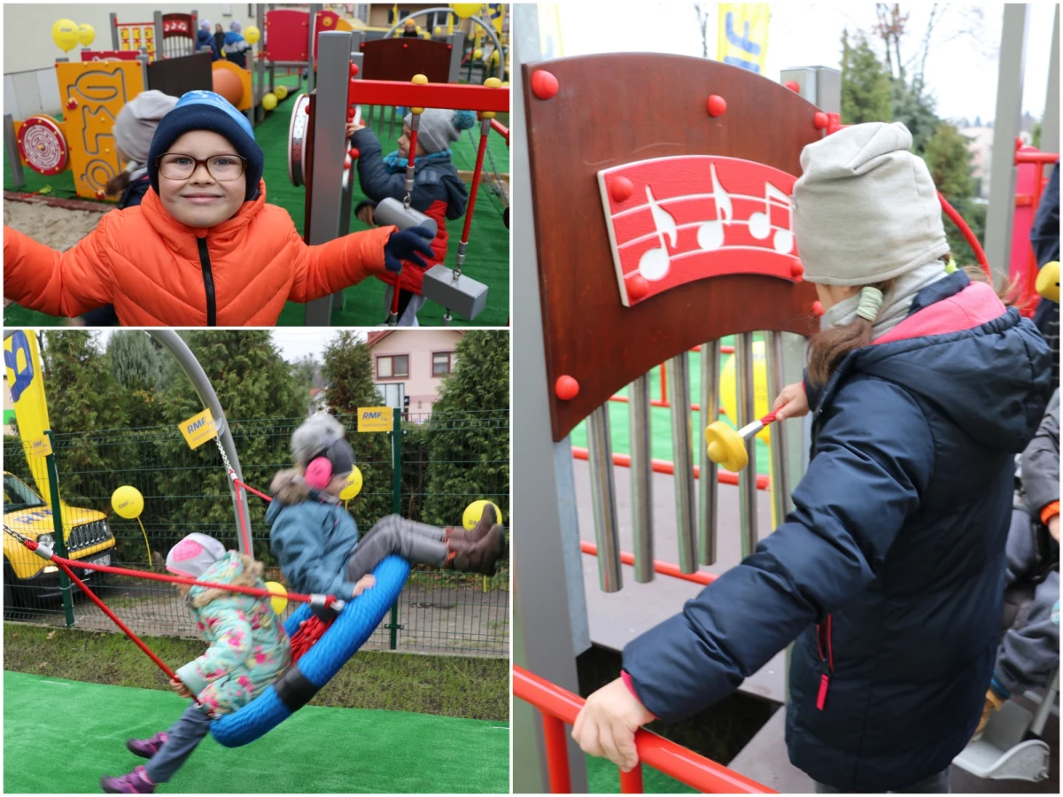 "Bocianie Gniazdo" i tunel-zjeżdżalnia okazały się hitem nowego sensorycznego placu zabaw, który zbudowaliśmy w ramach naszego charytatywnego projektu Lepsze Jutro z RMF FM dla maluchów z terapeutycznego przedszkola "Rozwijanka" w Wieliczce! W południe przedszkolaki symbolicznie otworzyły ogród, przecinając żółto-niebieską wstęgę. "W końcu będziemy mieć swoje miejsce" - uśmiecha się w rozmowie z RMF FM założycielka i dyrektorka "Rozwijanki" Emilia Owczarek.