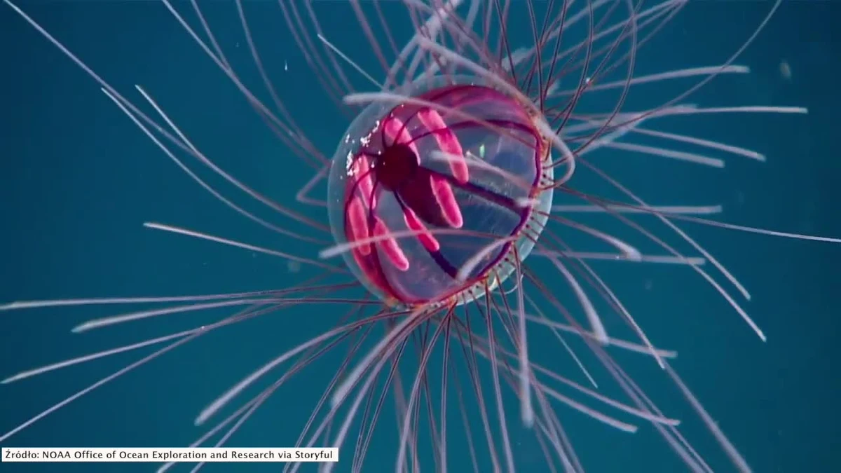 Podwodne kamery Deep Discoverer'a, operowanego przez NOAA, uchwyciły u wybrzeży Portoryko niezwykły widok. Wyjątkowa meduza od razu zyskała przydomek "psychodeliczna" z powodu swojej nietypowej pozy. National Oceanic and Atmospheric Administration zajmuje się głównie ostrzeżeniami przed ekstremalnymi zjawiskami pogodowymi, jednak sporą część działalności zajmują badania naukowe. Wszystko po to, by każdy docenił piękno na przykład tych "podwodnych fajerwerków", jak określił jeden z pracowników crossotę millsae.