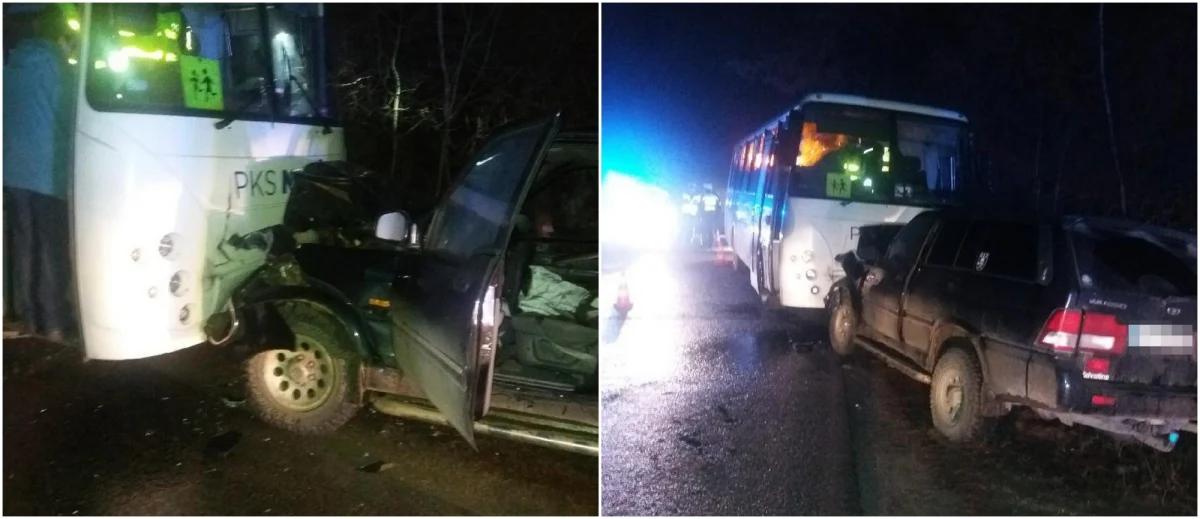Zderzenie samochodu osobowego z gimbusem w Czarnej Białostockiej na Podlasiu. Wśród osób poszkodowanych są dzieci. 