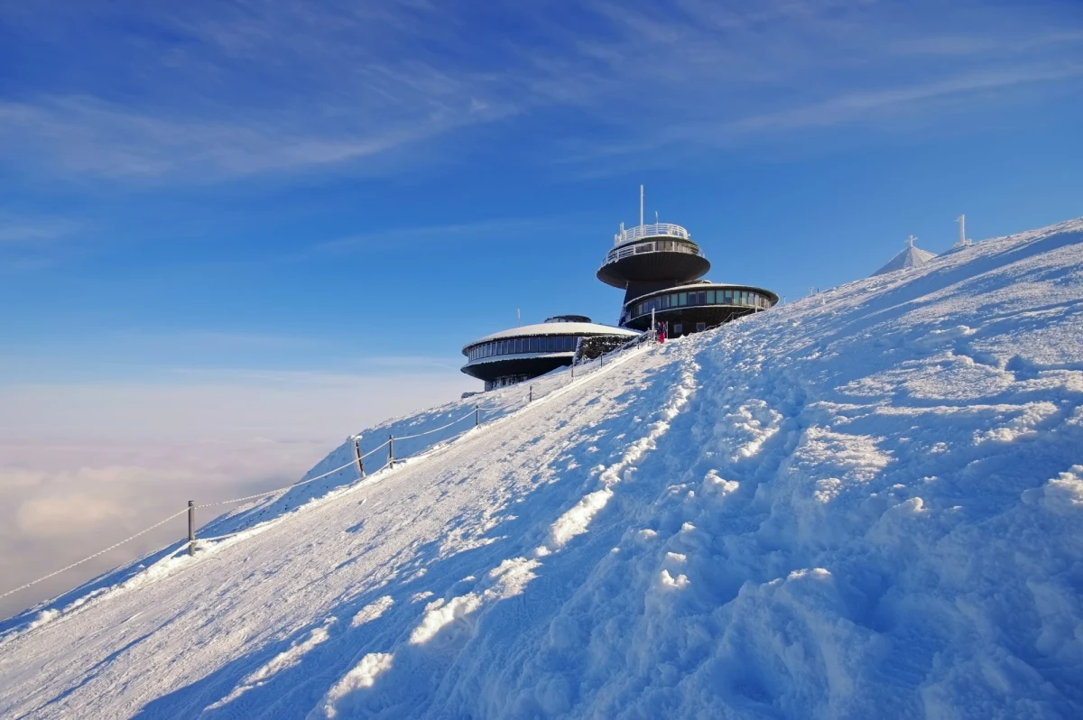 Grupa morsów ze Szczecińsko-Polickiego Klubu “Morsy” im. Zbyszka Ulatowskiego weszła na Śnieżkę. Śmiałkowie pokonali fragmenty sześciokilometrowej trasy bez koszulek. Ze względu na pogarszające się warunki pogodowe nie wszyscy weszli na szczyt, część grupy została w Domu Śląskim.