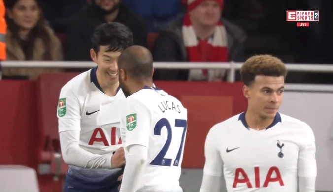 Arsenal - Tottenham 0-2 w Pucharze Ligi - skrót (ZDJĘCIA ELEVEN SPORTS). WIDEO