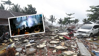 Wstrząsające nagranie z Indonezji: Tsunami uderzyło podczas koncertu