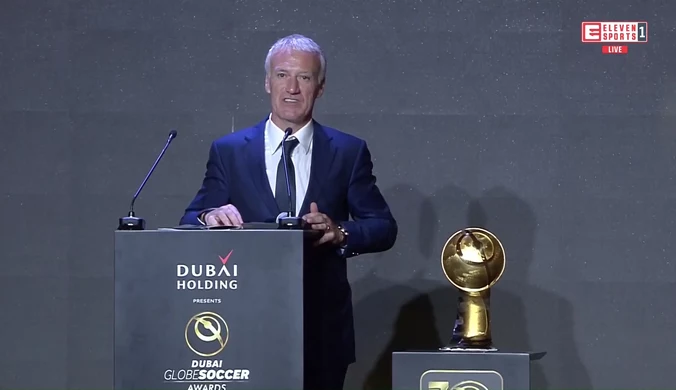 Didier Deschamps z nagrodą trenera roku na gali Globe Soccer Award (ZDJĘCIA ELEVEN SPORTS). WIDEO