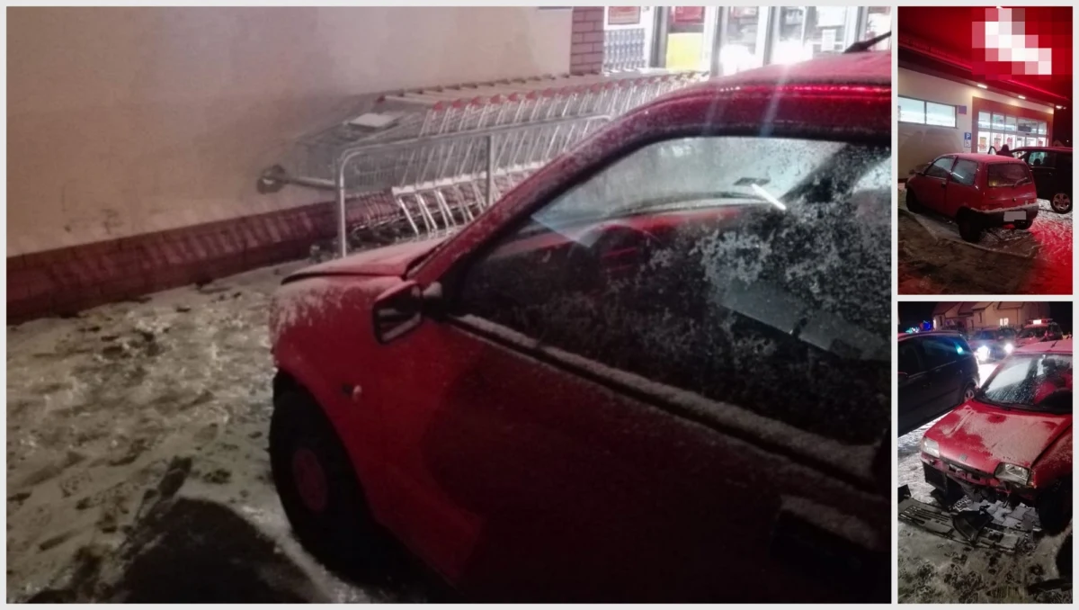 60-letnia kobieta wjechała w sklepową ścianę z Domaszowicach na Opolszczyźnie. Jak się okazało kobieta nigdy nie miała prawa jazdy!