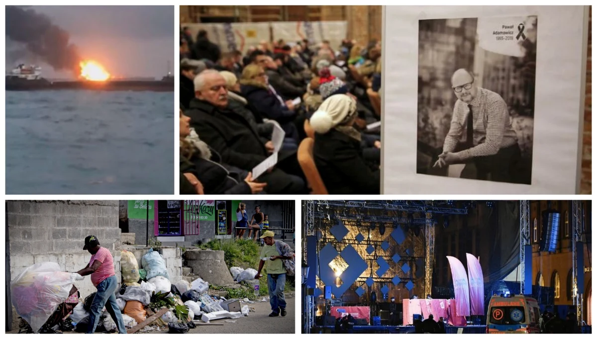 Szef ochrony finału WOŚP w Gdańsku, kiedy został zaatakowany prezydent Gdańska Paweł Adamowicz, usłyszał trzy zarzuty. W Cieśninie Kerczeńskiej doszło do pożaru na dwóch statkach, w wyniku czego zginęło co najmniej jedenaście osób. Chiński genetyk, który miał dokonać edycji genów u bliźniaczek ma poważne problemy prawne. Organizacja Oxfam opublikowało szokujący raport o nierównościach majątkowych na świecie. Taki był poniedziałek w Polsce i na świecie. Specjalnie dla Was zebraliśmy najważniejsze informacje z tego dnia.