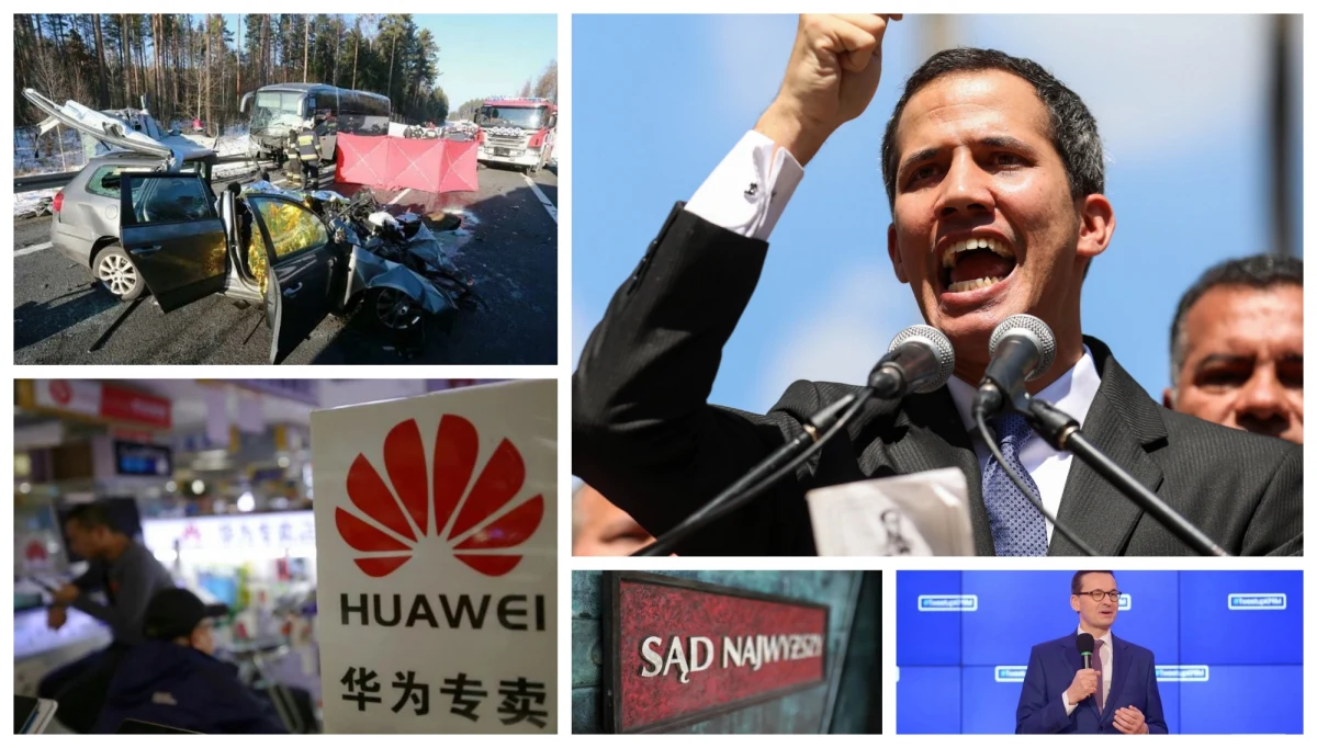 Lider wenezuelskiej opozycji Juan Guaido ogłosił się tymczasowym prezydentem kraju. Uznały go m.in. Stany Zjednoczone. W polskich Kabikiejmach doszło do poważnego wypadku autobusu, który wiózł dzieci. Zginęło trzech dorosłych, a 11 dzieci trafiło do szpitala. Zmarł Ryszard Peryt, reżyser i dyrektor Polskiej Opery Królewskiej. 30 stycznia czeka nas dodatkowego posiedzenie Sejmu - posłowie zajmą się ustawami dot. ujawniania zarobków w NBP i projektem wprowadzającym program Mama 4+. Taka była środa w Polsce i na świecie. Zebraliśmy dla Was najważniejsze informacje z całego dnia.