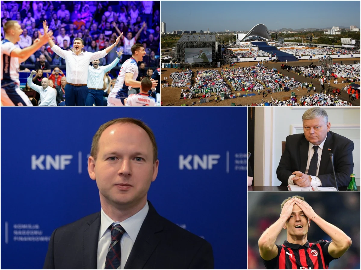 W sobotni poranek były szef Komisji Nadzoru Finansowego Marek Chrzanowski opuścił areszt w Katowicach - to jedna z najważniejszych informacji tego weekendu. W niedzielę zakończyły się Światowe Dni Młodzieży w Panamie - ogłoszono, że następne spotkanie papieża z młodymi z całego świata odbędzie się w Lizbonie. Weekend upłynął też pod znakiem wydarzeń sportowych - Krzysztof Piątek zadebiutował w sobotę w barwach Milanu, a w niedzielę ZAKSA Kędzierzyn Koźle zdobyła siatkarski Puchar Polski. 