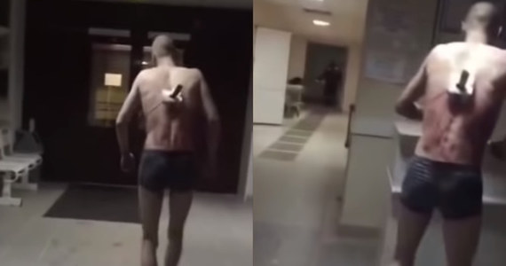 Wideo nakręcone na terenie szpitala w Zielodolsku szybko stało się hitem rosyjskiego internetu. Powód? Nagranemu mężczyźnie zupełnie nie przeszkadza wbity w jego plecy nóż.