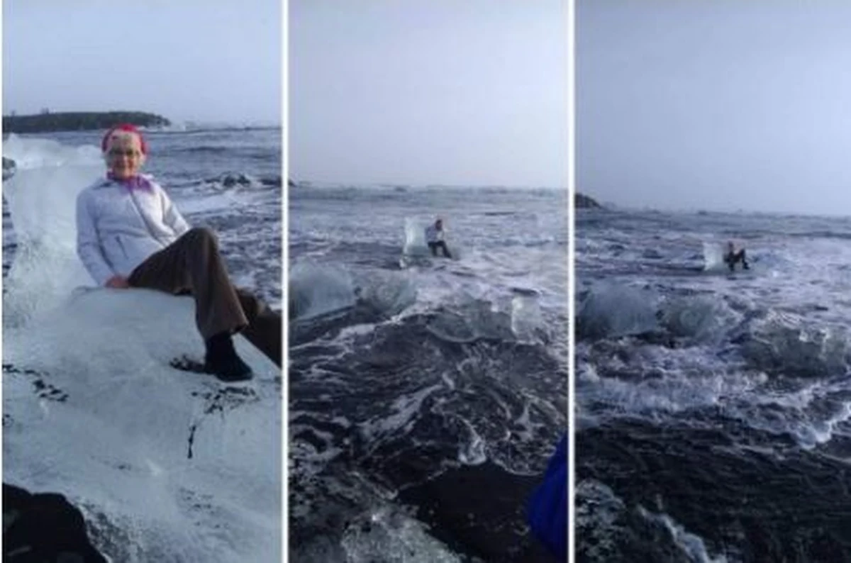 Judith Streng z Teksasu była z synem na wycieczce na Islandii. Podczas spaceru wzdłuż brzegu słynnego jeziora lodowcowego Jökulsárlón zauważyła bryłę lodu, która wyglądem przypominała "lodowy tron". 77-latka usiadła na nim. Gdy syn zaczął robić jej zdjęcia nadeszła fala, która uniosła krę wraz z siedzącą na niej kobietą. 