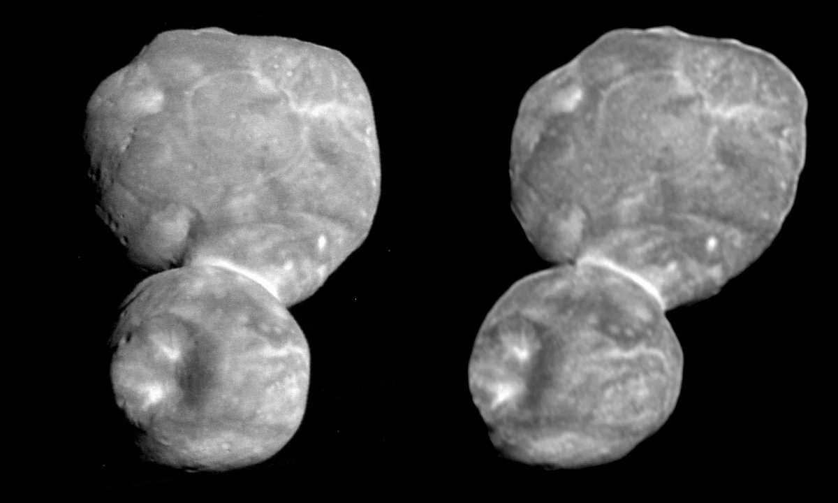 NASA opublikowała zdjęcia planetoidy Ultima Thule ułożone w taki sposób, że przy odrobinie umiejętności i wysiłku można ten kosmiczny obiekt zobaczyć w 3D. I to bez żadnych dodatkowych instrumentów. Wystarczy się przyjrzeć. Najdalszy do tej pory odwiedzony przez sondę z Ziemi obiekt, został sfotografowany w styczniu tego roku kamerą LORRI (Long-Range Reconnaissance Imager) sondy New Horizons w odstępie 25 minut. Ułożenie obok siebie zdjęć wykonanych pod nieco innym kątem pozwala zauważyć efekt trójwymiarowości.