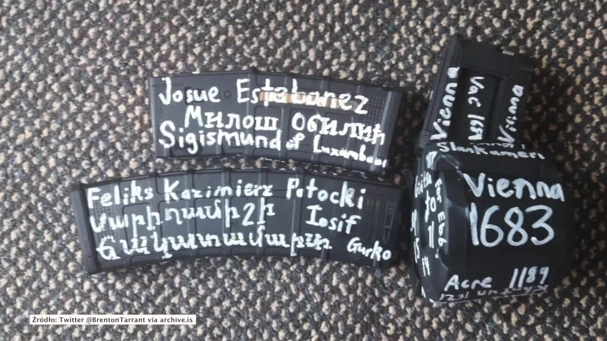 Na karabinie sprawcy zamachu na meczety w Christchurch w Nowej Zelandii widniały napisy nawiązujące do polskiej historii. 28-latek z Australii zabił 49 osoby, ranił 20 kolejnych. 