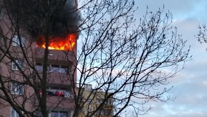 Groźny pożar w wieżowcu na południu Krakowa, nastolatka wyskoczyła z 6. piętra