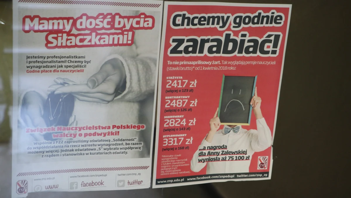 Jutro o godzinie 8:00 rano odbędą się kolejne rozmowy związkowców z rządem w sprawie strajku nauczycieli. Jeśli nie będzie porozumienia, w poniedziałek nauczyciele rozpoczną bezterminowy strajk. Może on objąć 79,5 proc. szkół i przedszkoli w całym kraju. Termin zapowiedzianego protestu zbiega się z zaplanowanymi na kwiecień egzaminami zewnętrznymi: 10, 11 i 12 kwietnia ma odbyć się egzamin gimnazjalny, 15, 16 i 17 kwietnia – egzamin ósmoklasisty, a 6 maja powinny rozpocząć się matury.