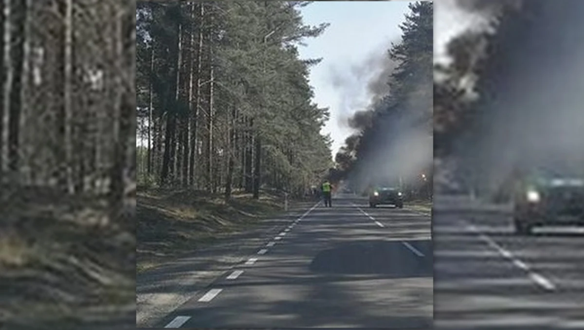 Trzy osoby zostały ranne w wyniku pożaru pojazdu amerykańskiej armii. Ciężarówka zapaliła się na lokalnej drodze na Dolnym Śląsku.